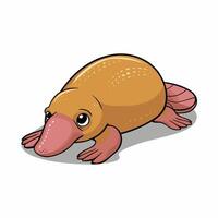 Cartoon platypus isolated on white background vector