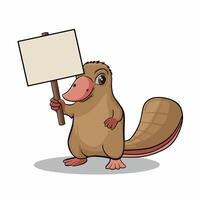 Cartoon platypus isolated on white background vector