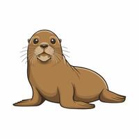 Cute seal cartoon animal design flat illustration isolated on white background vector