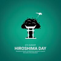 Hiroshima Remembrance Day Creative Ads Design. Hiroshima Atomic bombing element isolated on Template for background. Hiroshima Poster, August 6. Important day vector