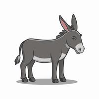 Cute cartoon funny donkey illustration for children. illustration of Cute cartoon funny donkey on white background. vector