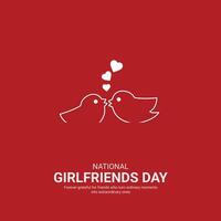 National Girlfriends Day creative ads design. National Girlfriends icon isolated on Template for background. Girlfriends Day ads Poster, , illustration, August 1. Important day vector