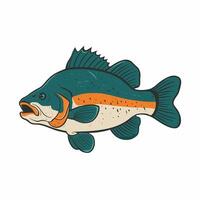 Cartoon happy catfish on white background vector