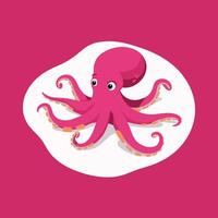 Octopus Cartoon Character Illustration Isolated on White Background vector