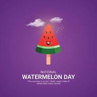 National Watermelon Day creative ads design. Watermelon Day icon isolated on Template for background. Watermelon Day ads poster, August 3. Important day vector