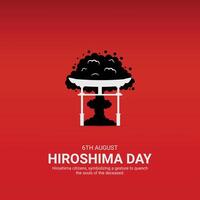 Hiroshima Remembrance Day Creative Ads Design. Hiroshima Atomic bombing element isolated on Template for background. Hiroshima Poster, August 6. Important day vector