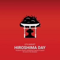 hiroshima remembranza día creativo anuncios diseño. hiroshima atómico bombardeo elemento aislado en modelo para antecedentes. hiroshima póster, agosto 6. importante día vector