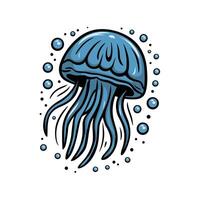 Cute Jellyfish Illustration on White background vector