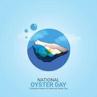 national oyster day creative ads design. oyster day element isolated on Template for background. oyster day Poster, , illustration, August 5. Important day vector