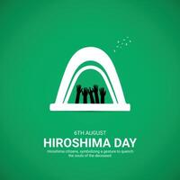 Hiroshima Remembrance Day Creative Ads Design. Hiroshima Atomic bombing element isolated on Template for background. Hiroshima Poster, August 6. Important day vector