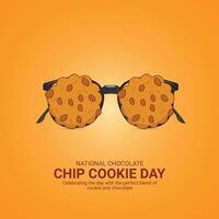 National Chocolate Chip Cookie Day Poster. Chocolate Chip Cookie element isolated on Template for background. Chocolate Chip Cookie creative ads, August 4. Important day vector