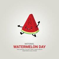 National Watermelon Day creative ads design. Watermelon Day icon isolated on Template for background. Watermelon Day ads poster, August 3. Important day vector