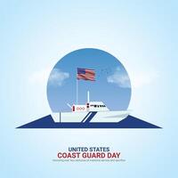 U.S. Coast Guard day creative ads. Coast Guard element isolated on Template for background. Coast Guard Design Poster, August 4. Important day vector