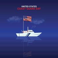 U.S. Coast Guard day creative ads. Coast Guard element isolated on Template for background. Coast Guard Design Poster, August 4. Important day vector