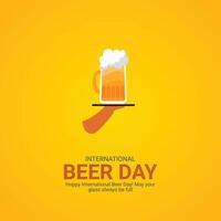 International Beer Day creative ads design. Beer Day element isolated on Template for background. Beer Day Poster, , illustration. August 4. Important day vector