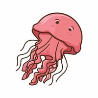 Cute Jellyfish Illustration on White background vector