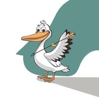 Cartoon pelican isolated on white background vector