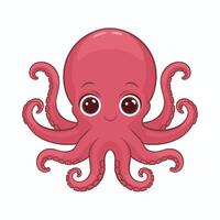 pulpo dibujos animados personaje ilustración aislado en blanco antecedentes vector