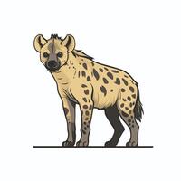 Set Hyena character with different action poses and views isolated on white background vector