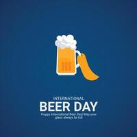 International Beer Day creative ads design. Beer Day element isolated on Template for background. Beer Day Poster, , illustration. August 4. Important day vector