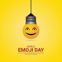 mundo emoji día creativo anuncios diseño. mundo emoji día, 17 julio, , 3d ilustración vector