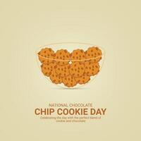 National Chocolate Chip Cookie Day Poster. Chocolate Chip Cookie element isolated on Template for background. Chocolate Chip Cookie creative ads, August 4. Important day vector