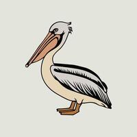 Cartoon pelican isolated on white background vector