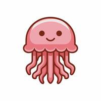 Cute Jellyfish Illustration on White background vector