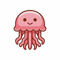 Cute Jellyfish Illustration on White background vector