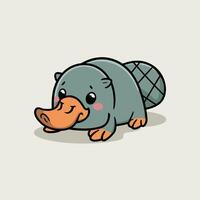 Cartoon platypus isolated on white background vector