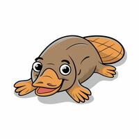 Cartoon platypus isolated on white background vector