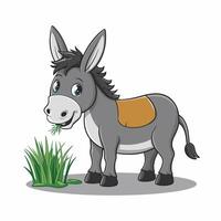 Cute cartoon funny donkey illustration for children. illustration of Cute cartoon funny donkey on white background. vector