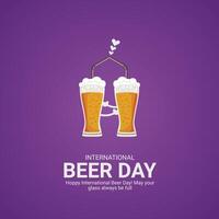 International Beer Day creative ads design. Beer Day element isolated on Template for background. Beer Day Poster, , illustration. August 4. Important day vector