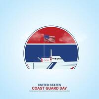 U.S. Coast Guard day creative ads. Coast Guard element isolated on Template for background. Coast Guard Design Poster, August 4. Important day vector