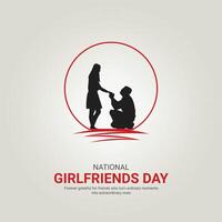 National Girlfriends Day creative ads design. National Girlfriends icon isolated on Template for background. Girlfriends Day ads Poster, , illustration, August 1. Important day vector