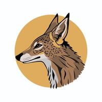 Cute Jackal cartoon animal illustration white background vector