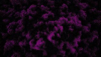 Abstract grainy texture creating effect of hilly terrain, seamless loop. Design. Pink and black moving and transforming cubic surface. video