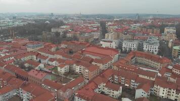 Aerial of Vast Residential Area in Central Gothenburg, Sweden, Pull Back video