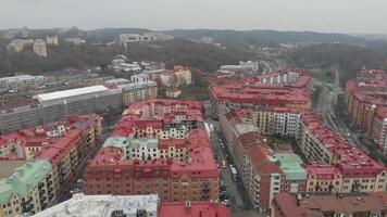 Forward Aerial Downtown Old Gothenburg, Residential Area, Drone View video