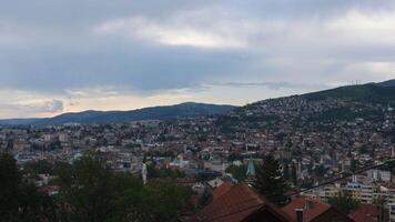 Evening at Residential Area in Sarajevo, Bosnia and Herzegovina, Cityscape, Pan video