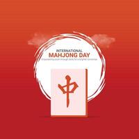 International Mahjong Day creative ads design. Mahjong Day icon isolated on Template for background. Mahjong ads Poster, August 1. Important day vector