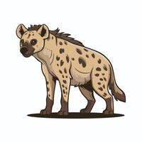 Set Hyena character with different action poses and views isolated on white background vector