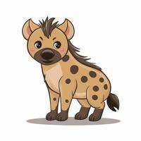 Set Hyena character with different action poses and views isolated on white background vector