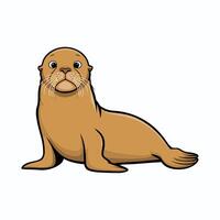 Cute seal cartoon animal design flat illustration isolated on white background vector