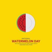 National Watermelon Day creative ads design. Watermelon Day icon isolated on Template for background. Watermelon Day ads poster, August 3. Important day vector