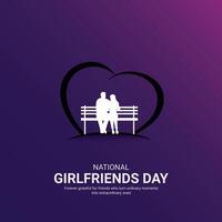 National Girlfriends Day creative ads design. National Girlfriends icon isolated on Template for background. Girlfriends Day ads Poster, , illustration, August 1. Important day vector