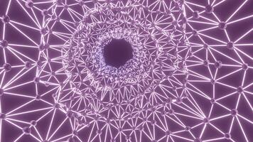 Purple web.Design. A tunnel with a purple web that twitches in abstraction. video