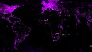 nero sfondo. movimento. luminosa viola evidenziato Linee su quale programmi siamo scritto nel luminosa colore nel astrazione. video