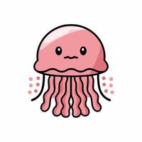 Cute Jellyfish Illustration on White background vector