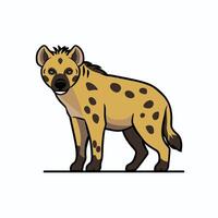 Set Hyena character with different action poses and views isolated on white background vector